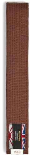 Playwell Martial Arts Cotton Solid Coloured Grading Belt - Brown (250cm)