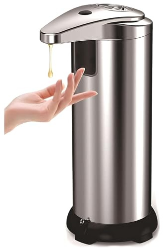 Boxonly Automatic Touchless Soap Dispenser for Kitchen & Bathroom, Hands-Free Infrared Sensor, Stainless Steel Design, Battery-Operated, Suitable for Soap, Detergent, Lotion and Hand Sanitizer
