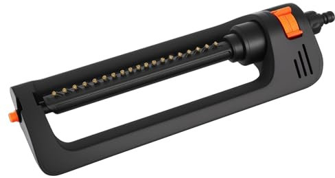 XTDMJ Arroseur de pelouse carré, 19 buses, pour arroser des surfaces de 110 à 250 m², Comfort en métal, avec filtre métallique intégré