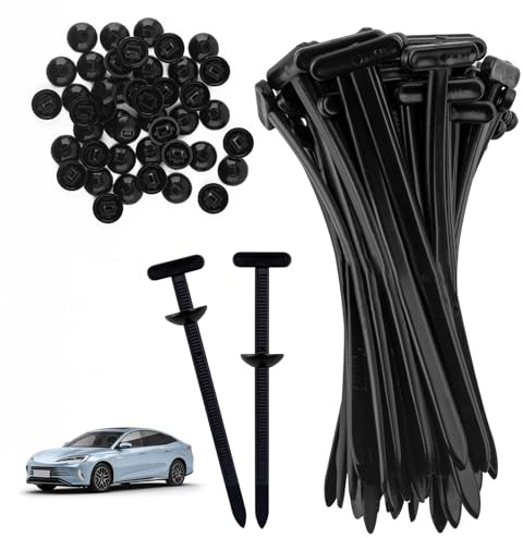 100 Pièces Universelle Attaches de Câble, Nylon Attaches Autobloquantes avec Goupille et Bouton, Serre-Câbles Polyvalentes pour Réparation Automobile et Usage Quotidien