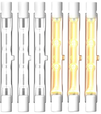 KINGYEENUO 6X 150W R7S Halogenstab 78mm Dimmbar 2700K Warmweiß 1300LM J-Typ Doppelendige Halogenlampe für Arbeitsleuchten Sicherheitsleuchten Stehlampen Landschaftsbeleuchtung