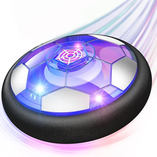 Ancesfun Fútbol Air Power, Balón Recargable Interior Exterior Hover Ball Flotante con LED y Protecciones de Espuma, Regalos de Football para Niños Navidad 3-12 Años Niños Niñas