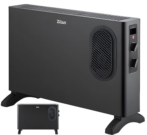 Konvektor Heizung elektrisch mit Heizlüfter - Elektroheizung mit Gebläse - separat zuschaltbarer Heizlüfter - energiesparend leise - Konvektorheizung elektrische Heizung 2000 Watt - Heizgerät