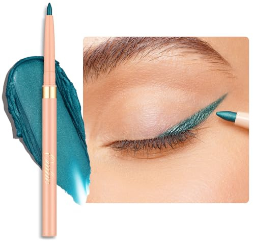 OULAC Teal Kajal und Eyeliner Wasserfest, Wischfester Matter Eye Liner Stift Hält 24 Stunden+, Hochpigmentierter Seidiger Drehbarer Kajalstift, Vegan (17) Lagoon