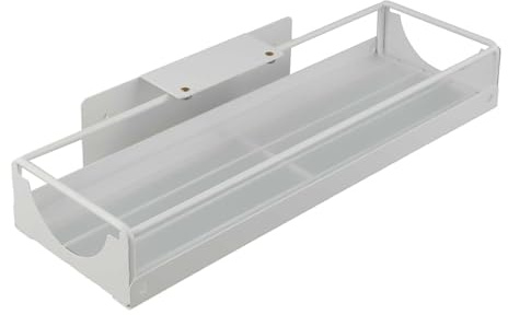 FUANA Scaffale portaoggetti espandibile sotto lavello cucina o bagno, organizer scorrevole regolabile con guide retrattili, per cestino da appoggio in acciaio inossidabile, nero bianco