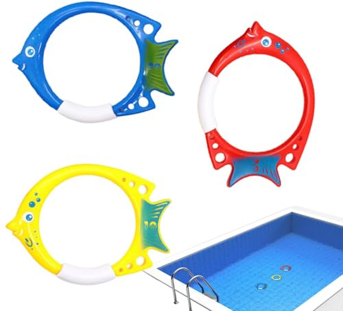 Juguetes de piscina - Anillos de buceo con forma de - Juguetes de entrenamiento de natación en piscina, juego de regalo de ayuda de buceo, juguetes de para niños para diversión, juego de jugue