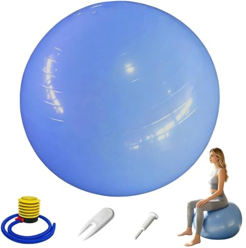 CHAOTEMAI Gymnastikboll med luftpump pluggöppnare och luftproppar; sittboll halkfri lätt att rengöra, pilates boll yoga list mjuk och halkfri för gym hem kontor