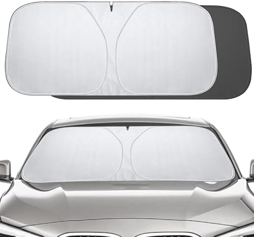 Parasole Auto Parabrezza 142x80cm,Parasole Auto Parabrezza Interno Universale Ripiegabile,Contro i Raggi UV Protezione dalla Polvere,Adatto Alla Maggior Parte di Auto, SUV e Furgoni