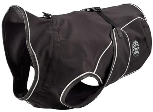 HUNTER Hundemantel UPPSALA SOFTSHELL, Farbe: schwarz, sportliches Design, wasser- und winddicht, mit weichem Fleece-Innenfutter, individuell einstellbar, reflektierend, waschbar, Größe: 50