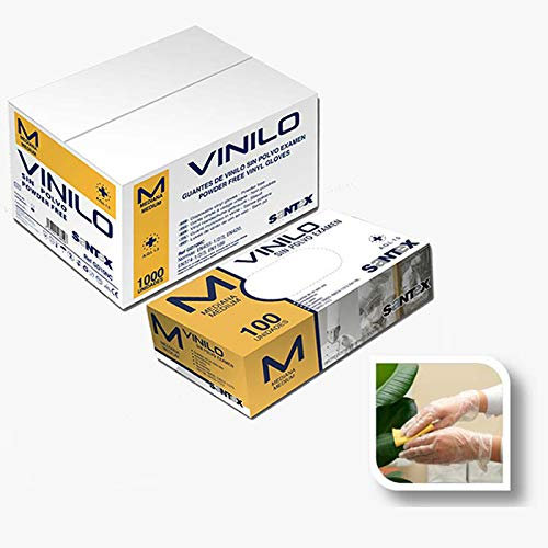 GUANTES VINILO SIN POLVO TRANSPARENTE SANTEX 10X100U (1000u) (L)