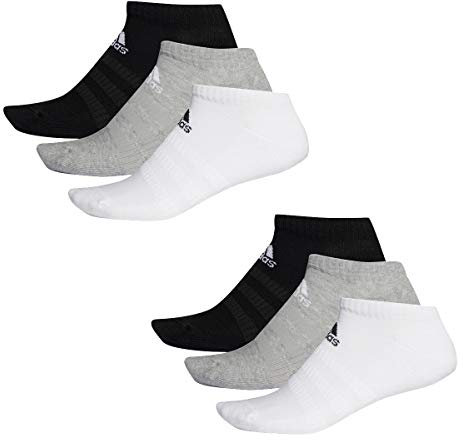 adidas 6 Paar Performance No Show Sneaker Socken Unisex Kurzsocke, Farbe:schwarz - weiß - grau, Socken & Strümpfe:40-42