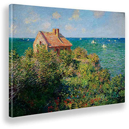 Giallobus - Gemälde - Claude Monet - Ferienhaus am Meer - Leinwand - 100x70 - Bereit zum Aufhängen - Moderne Gemälde für zu Hause