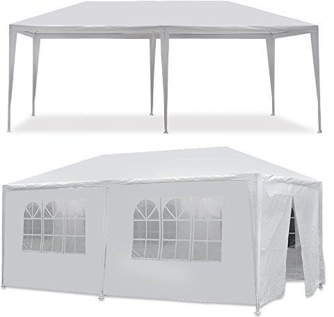 Saturnpower 10'x20' Outdoor White Wedding Party Tent Waterproof Gazebo Tent Camping Storage Shelter BBQ Pavilion Canopy Cater Events with Removable Sidewalls and Windows Tent