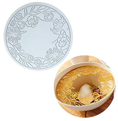 XiaoShenLu Moule en Silicone en Forme de Grande Guirlande Creuses, Tapis Dentelle 3D pour décoration de Cupcakes, Sucre Artisanal, Desserts