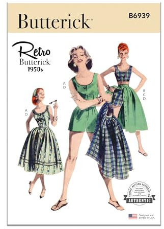 BUTTERICK B6939F5 Misses Playsuit, Midriff Blus, Shorts och kjol F5 (16-18-20-22-24)