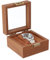 AHANDMAKER Espositore per orologio singolo con finestra in vetro trasparente, scatola regalo per orologi, collezione gioielli, marrone cocco