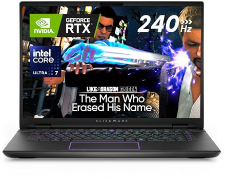 Alienware m16 R2 Gaming Laptop 16 QHD+ (2560 x 1600) 240Hz Display, Intel Core Ultra 7 Processor 155H, NVIDIA GeForce RTX 4060 Graphics, 16GB RAM, 1TB SSD, Windows 11 Home, English Backlit Keyboard