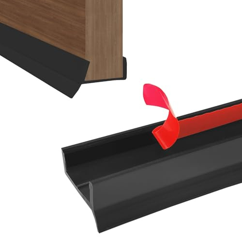 Hengrongshen Sockelprofil Sockelblendenprofil Selbstklebend für 15/16/17/18mm Holzstärke Sockelleiste Küche aus Silikonkautschuk mit Dichtungslippe, Küchen-Sockel-Abdichtungsprofil (Schwarz, 5M)