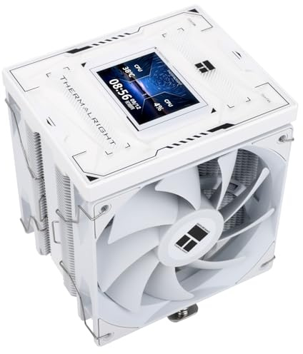 Thermalright Burst Assassin 120 Vision White CPU Cooler, 2.4inch IPS Display LCD Screen with 320x240 Resolution,Computer High Performance Radiator,for LGA1851/1700 and AM4/AM5,156mm High CPU Cooling