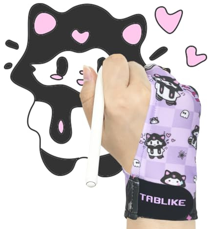 Drawing Glove for iPad, 3-Layer Palm Rejection Artist Glove(Size S, Purple)