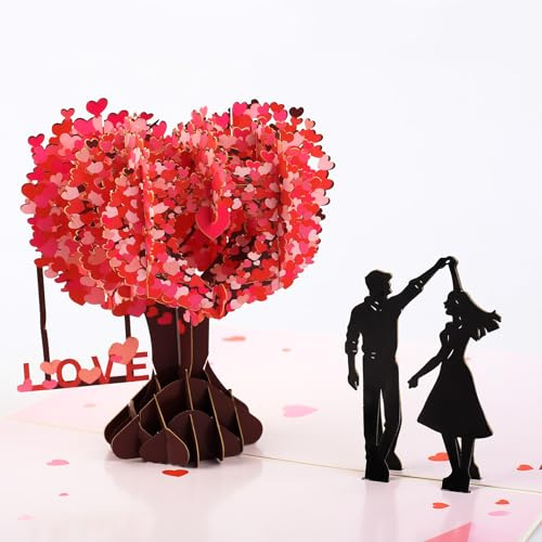 Tarjeta Felicitacion Boda 3D, Pop Up Tarjeta Regalo Bodas, Tarjetas Felicitacion Boda con Sobre, Regalo Aniversario Bodas San Valentín Cumpleaños, para Madre Esposa Marido Novia Pareja