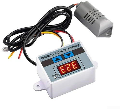 Interruttore igrometro digitale per controllo dell'umidità Gamma di misurazione 0 99% RH e impostazioni di tensione 12V/24V/220V