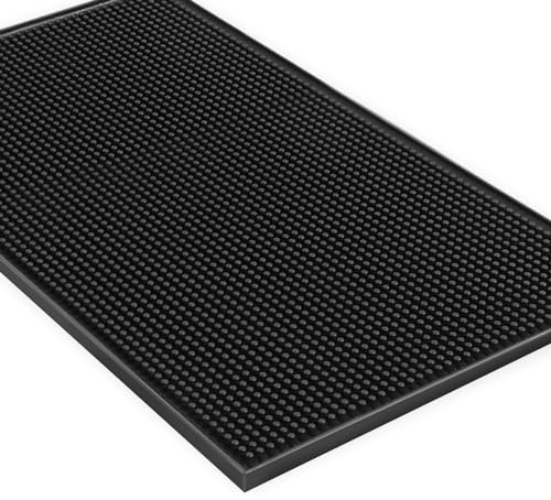 1 Pack Bar Mat, Dish Drying Mat, Large 31.5in x 12in Rubber Thick Durable Service Bar Mat for Home Kitchen Countertop Mat, Espresso Coffee Bar Mat, Black