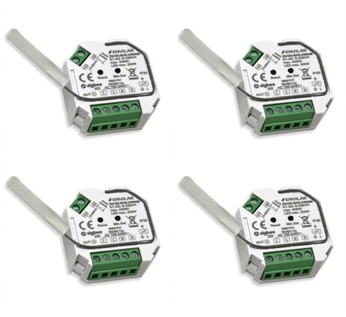 ENVILAR 4x Zigbee 3.0 LED Dimmer 230v Unterputz - Smart Home Lichtsteuerung kompatibel mit Philips Hue, Alexa, Google Home - Dimmbar 0-200W LED / 400W Halogen - Kompakter Zigbee Unterputz Schalter (4)