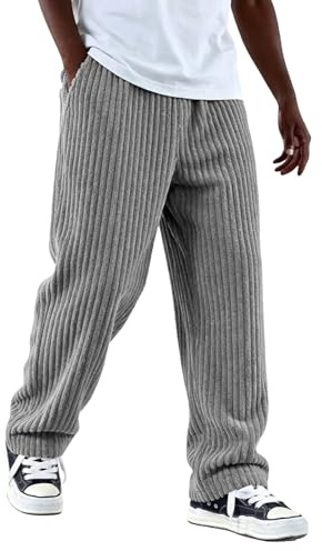 Pantalon en velours côtelé pour homme, baggy, pantalon de loisirs, jambe large, pantalon de jogging, pour l'automne et l'hiver, taille élastique, pantalon de loisirs confortable