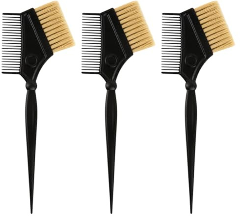 MOBUTOFU Set 3 Pettini per Tinta Chioma in Abs Nero Antiscivolo Strumenti per Salone e Personale per Applicazione Colore e Styling