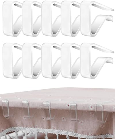 EYVRPAU 10 Pezzi Clip Fermatovaglia Trasparente, Ganci Antivento per Tovaglia da Esterno, Morsetti a Molla Robusti e Fissaggio Sicuro per Tavoli da Picnic, Feste e Giardino.