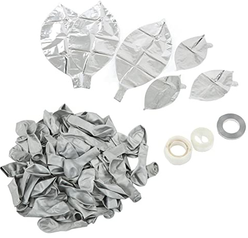 Tixiyu Ursnyggt Ballongsats Premiummaterial Ballonger med Brett Användningsområde för Tropisk Födelsedag (Silver)