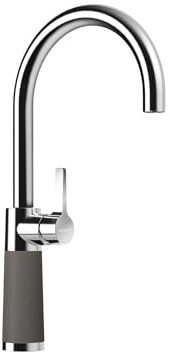 SCHOCK Robinet de cuisine SC-520 Silverstone – Robinet haute pression CRISTADUR avec bec fixe et connecteurs standard