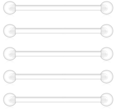 Briana Williams 5er 14G Industrial Piercing Barbell Bioflex Flexibel Ohr Piercing 38mm