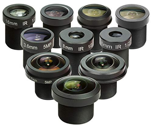 Arducam M12 Lens Set for Raspberry Pi & Arduino - Telephoto, Macro, Wide Angle, Fisheye (10-200) with Holder & Cleaning Cloth