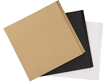 Rayher Origami-Faltblätter, 100 Blatt sortiert, 20 x 20 cm, 80-100g/m2, 3 Farben sortiert, schwarz/weiß/kraft, beidseitig, Bastel-Faltpapier für Kinder und Erwachsene, 67372999