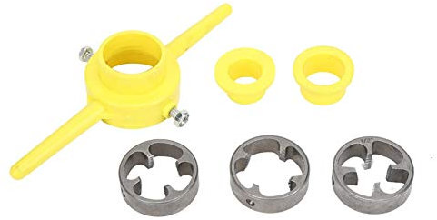 Marvellous Set di filettatrici per Tubi a cricchetto, 1/2 3/4 1 Set di matrici Rotonde a cricchetto Manuale NPT Filettatura per Tubi in PVC Filettatrice per Fili Strumento Idraulico