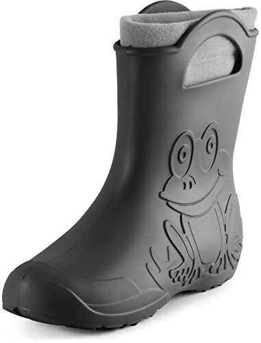 Ladeheid Botas de Goma en EVA para Mujer Botas Resistentes al Agua Forradas Impermeables Zapatos de Lluvia para Mujeres LA-CA-12 (Carbone, 38/39 EU)