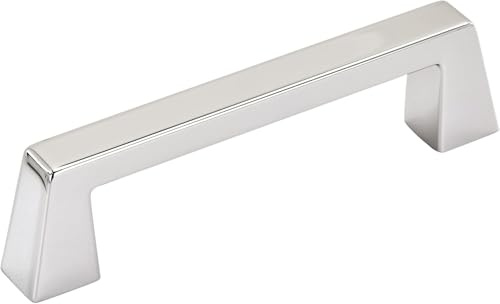 Amerock | Cabinet Pull | Polished Chrome | 3-3/4 inch (96 mm) Center to Center | Blackrock | 1 Pack | Drawer Pull | Drawer Handle | Cabinet Hardware