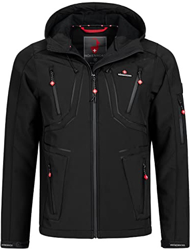 Höhenhorn Schilthorn Giacca Softshell da Uomo, Giacca Funzionale per Esterni, Giacca per il Tempo Libero, Impermeabile, Traspirante, Antivento, Nero mezzanotte., S