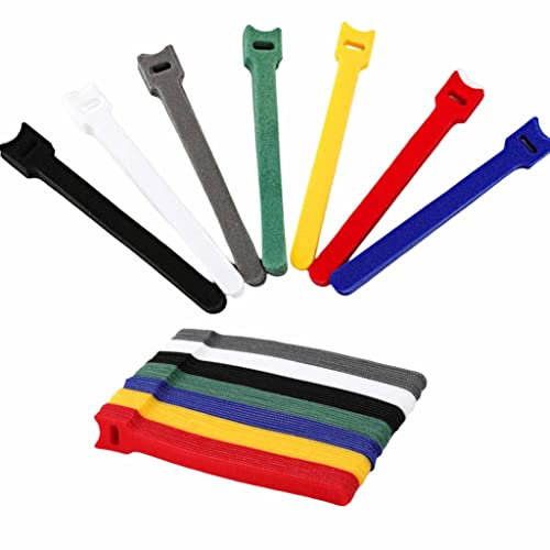 Fascette Cavi ，Fascette Riutilizzabili Colorate in 7 Colori，Fermacavi per Cavi e Gestione dei Cavi in Ufficio Domestico Tablet PC TV Electronics （70 Pezzi，150 X 12 mm)