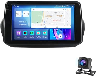9 HD Touchscreen Stereo Auto Android 12 Autoradio 2 DIN Per Fiat Fiorino Qubo/Citroen Nemo/Peugeot Bipper 2008-2017 Con GPS Comandi Al Volante WiFi BT Retrocamera Con Wireless Carplay/Android Auto (