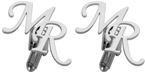 TEAMER Gemelos personalizados de acero inoxidable con nombre grabado personalizado para hombres, trajes de negocios, camisa para papá, marido, novio, Acero inoxidable, Sin gemas.