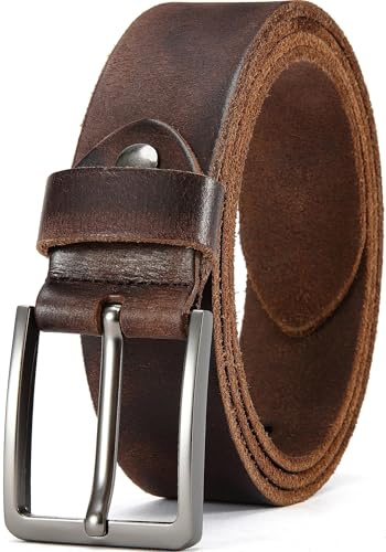 DOOPAI Leather Belt for Men, Handmade for Formal Work or Casual Jeans Belt