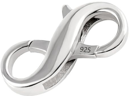 1 Pezzi Moschettone a Doppia Chiusura,925 Sterling Silver Lobster Claw Chiusure Chiusure,Chiusura per Collane,per Collana,Bracciale,Cavigliera,Fai Da Te Gioielli Creazione(14 * 6mm)