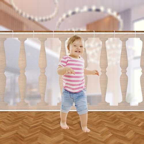 Malla De Seguridad para Escaleras Malla Protectora Balcon Niños Protección contra Caídas Red De Seguridad para Infantil,Mascotas,Juguetes Blanco (6 * 0.9m)
