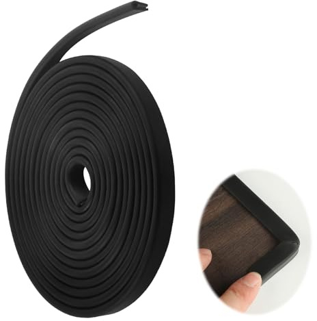 Protector de Bordes de Goma EPDM, Perfil de Protección en Forma de U para Chapa, Puertas de Coche, Escotillas, Esquinas de Mesa, Autoadhesivo y Duradero (6mm*3m)