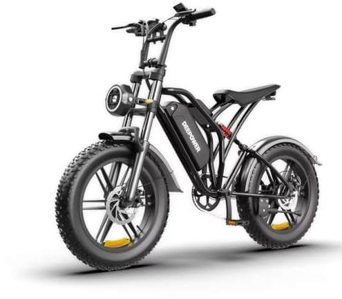 DEEPOWER S20 Electric Bike for Adults, 1500W Peak Motor Ebike, 48V 13AH Removable Battery, Up to 32 MPH, 60+Miles, 20 Fat Tire Electric Motorcycle,All-Terrain Electric Dirt Bike with 7-Speed