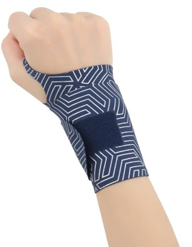 Besttoolifes Banda de soporte de muñeca para alivio de tendinitis, delgada, portátil, 099 mm, de tejido de punto de urdimbre, ajustable para artritis, dolor y esguinces (azul marino B)