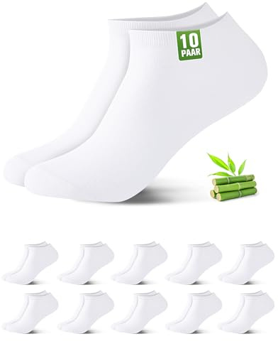 Effeet Chaussettes Basses Bambou Homme Femme 10/20 Paires – Anti-Odeur | 80% Viscose De Bambou, Respirant, Antibactérien, OEKO-TEX 100, Idéal Pour, Quotidien, Chaussures Casual Et De Tennis